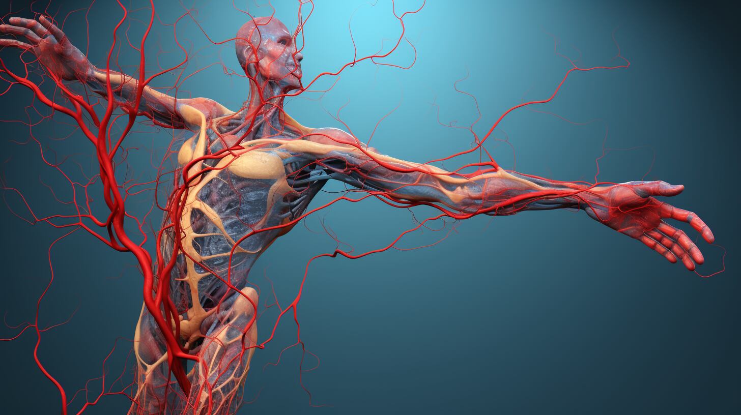 Anatomía humana: venas y sangreIntrincada red de venas en el cuerpoDetalles de la circulación sanguíneaMaravilla de la anatomía interna humanaImagen que muestra la intrincada red de venas y sangre en el cuerpo humano, resaltando su complejidad y funcionamiento. - (Imagen ilustrativa Infobae)