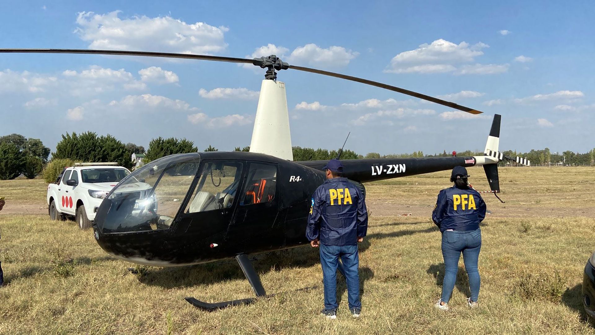 El helicóptero que sería utilizado para la fuga 