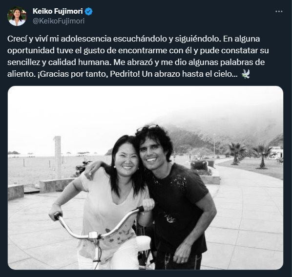 Keiko Fujimori dedicó un emotivo tuit a Pedro Suárez Vértiz tras su muerte a los 54 años