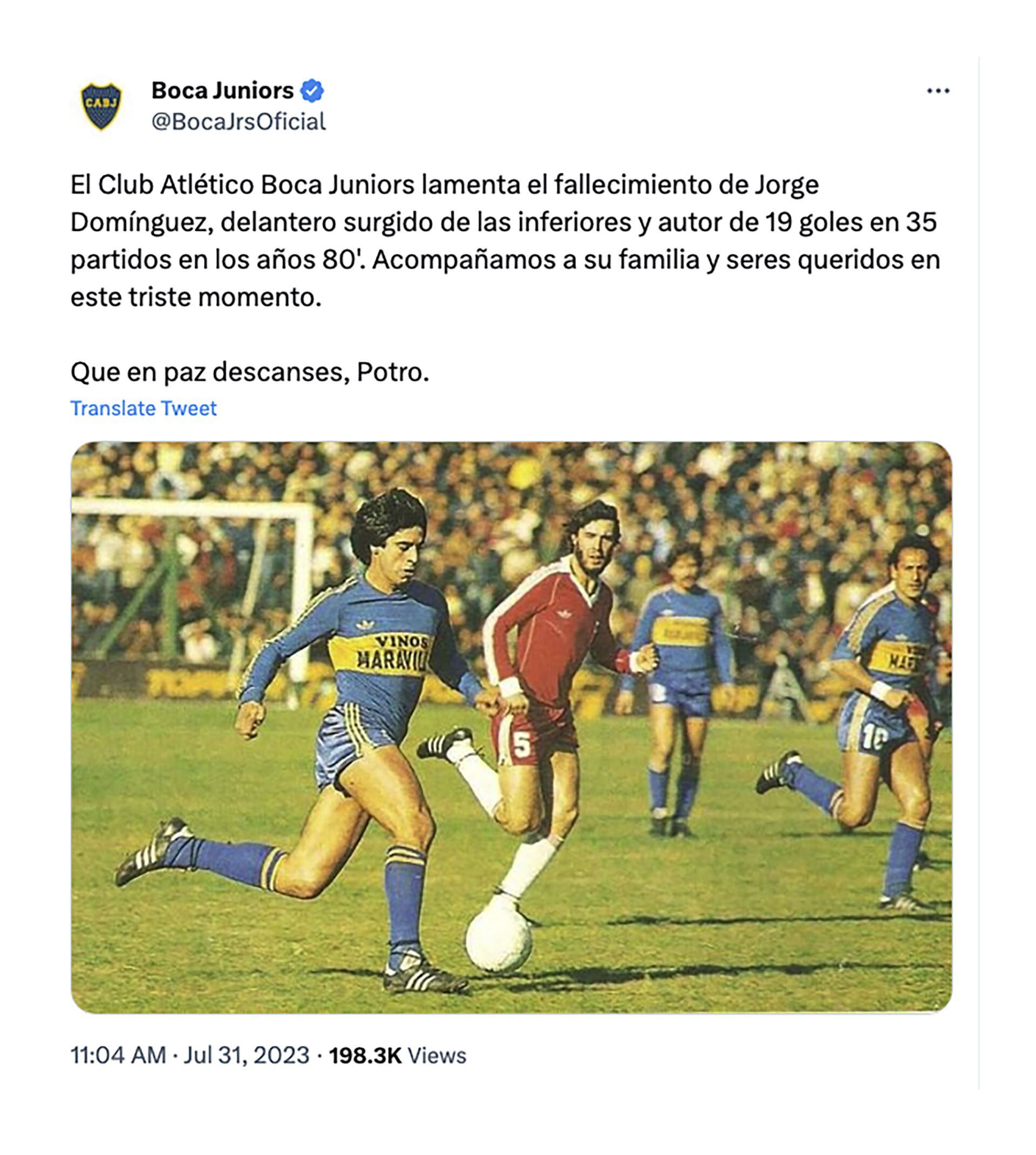 Dolor en el fútbol argentino: murió el Potro Jorge Domínguez