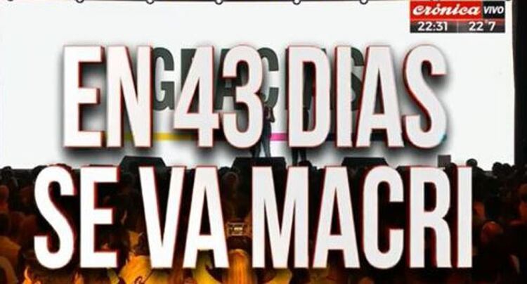 Placas crónica elecciones presidenciales (Foto captura: Crónica TV)