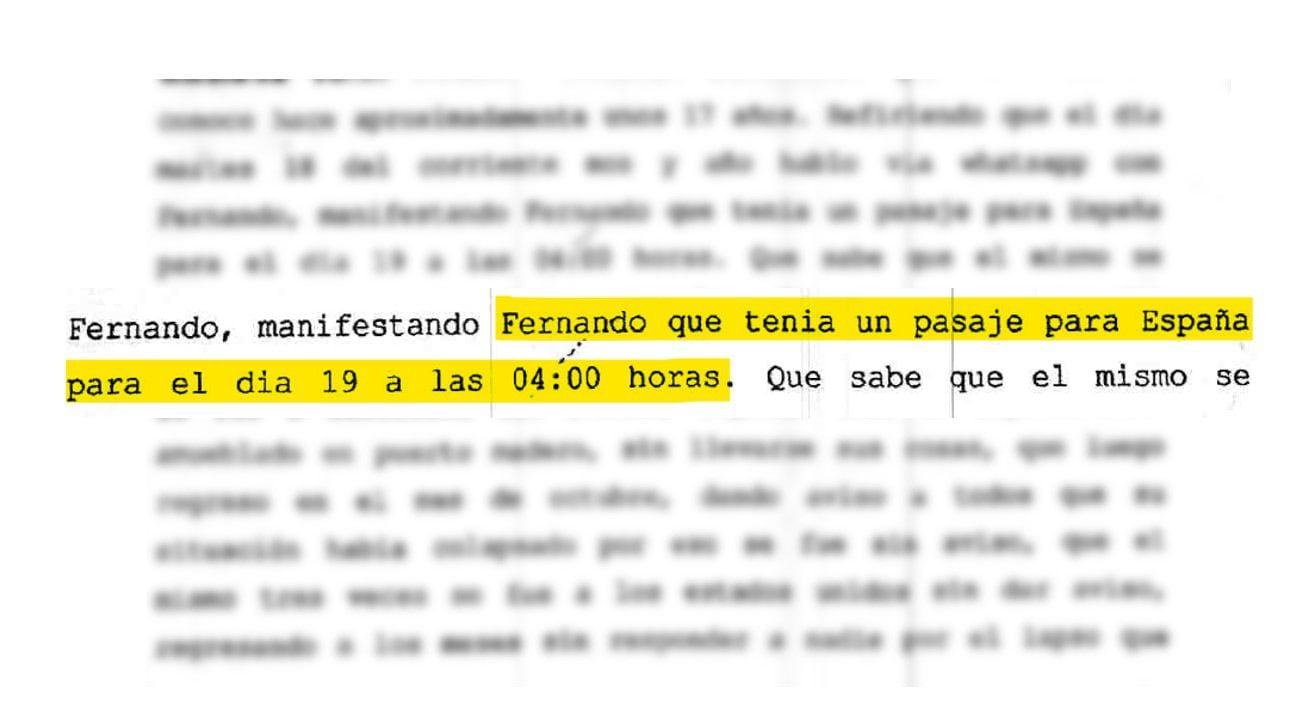 La parte clave de la declaración del amigo de Pérez Algaba 