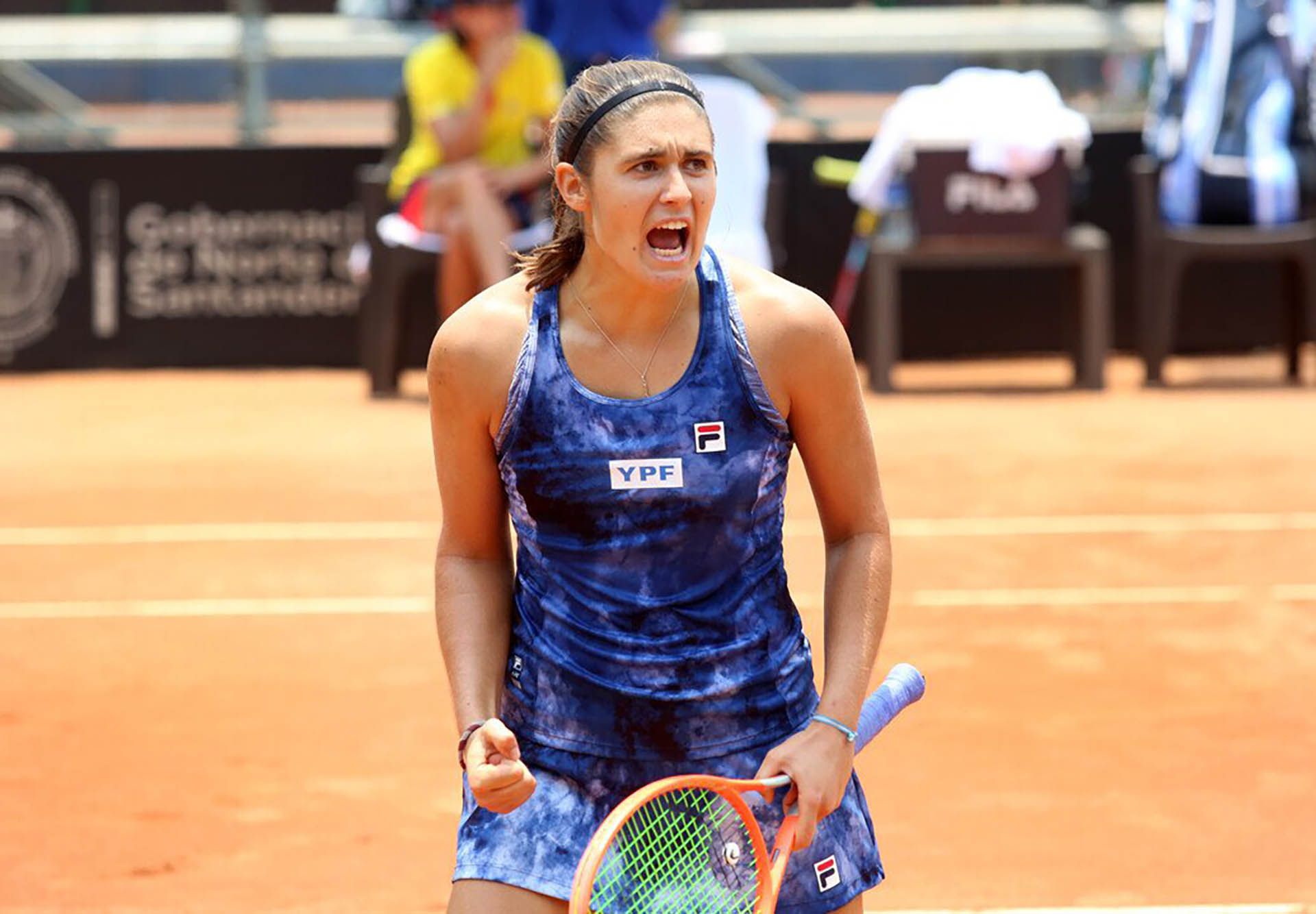 Julia Riera, tenista argentina de Pergamino que alcanzó las semifinales del torneo WTA de Rabat.