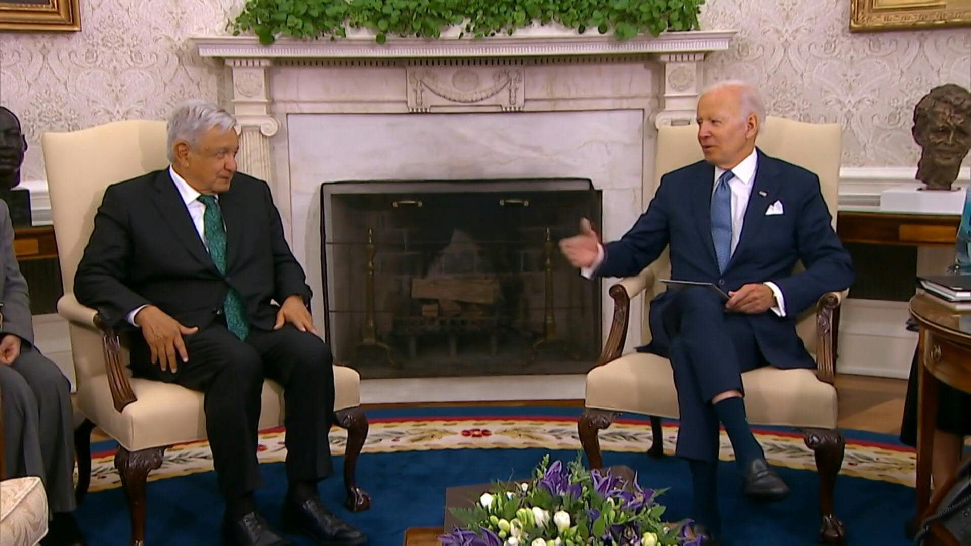Andrés Manuel López Obrador y Joe Biden, durante su último encuentro en el salón Oval de la Casa Blanca. 