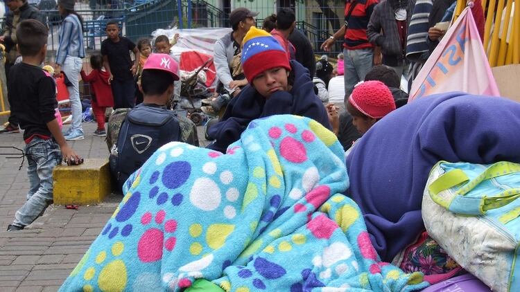 Muchos de los inmigrantes esperando en la frontera son niños (EFE)