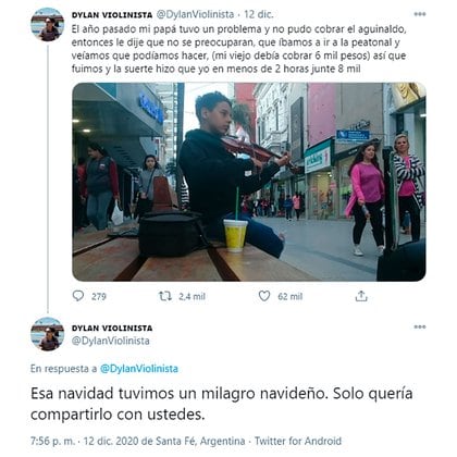 La historia de Dylan Villanueva se viralizó hace un par de días, después de un tuit que él mismo escribió contando "el milagro" que vivenció unos días antes de la Navidad de 2019. 