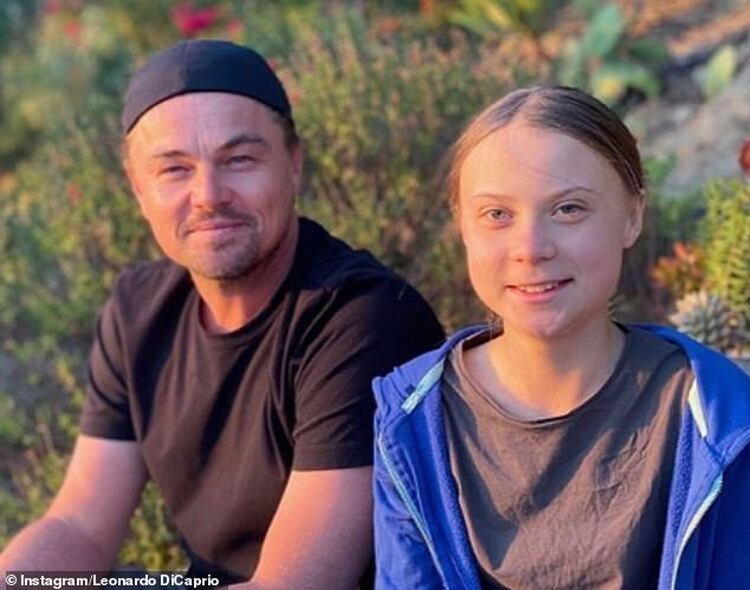 Leonardo DiCaprio y Greta Thunberg.