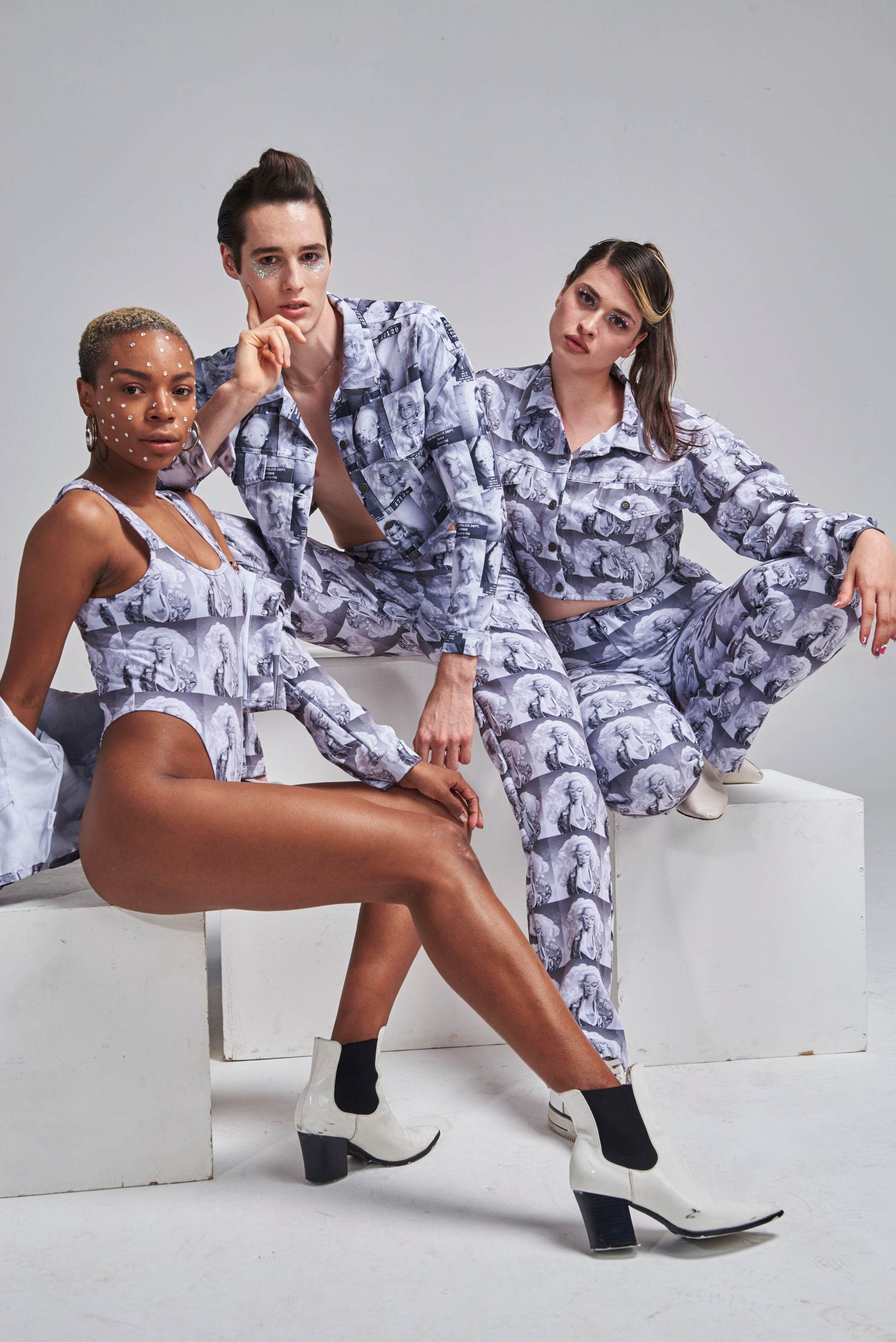 Marioska Fabián Nuñez, Francisco Villa Picasso y Sofia Klimkowski, los elegidos por las diseñadoras para esta nueva cápsula (Foto: Phresh.x)  