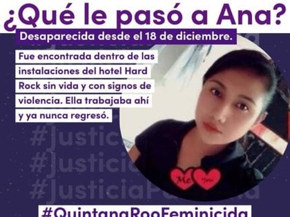 La joven fue secuestrada tras terminar su turno de trabajo el 18 de diciembre (Foto: Twitter @SiempreUnidasPC)