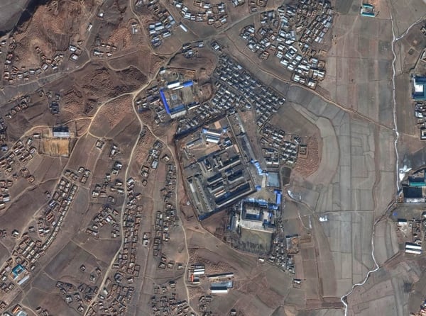 Imagen satelital del Campo 3, un campo de concentración de Corea del Norte (Getty)