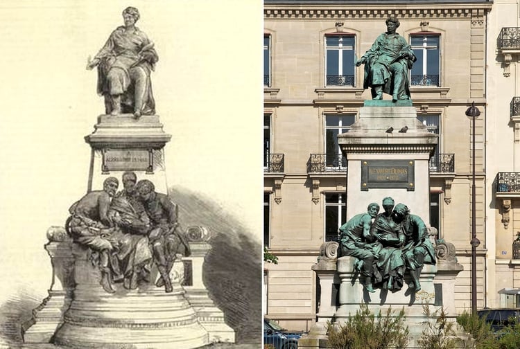 Boceto y monumento de Doré en honor a Alexandre Dumas (p)