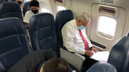 AMLO has used face masks on few occasions, including a state visit to the US on the occasion of the entry into force of the T-MEC (Photo: Cuartoscuro)