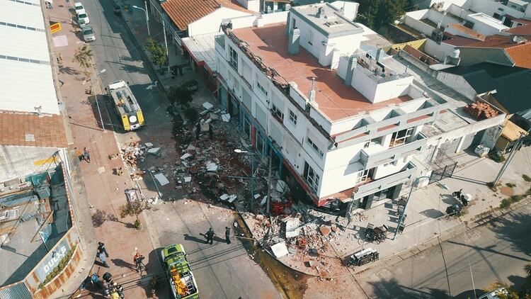 Imagen aérea de la zona tras el derrumbe de los balcones (Foto: Christian Heit)