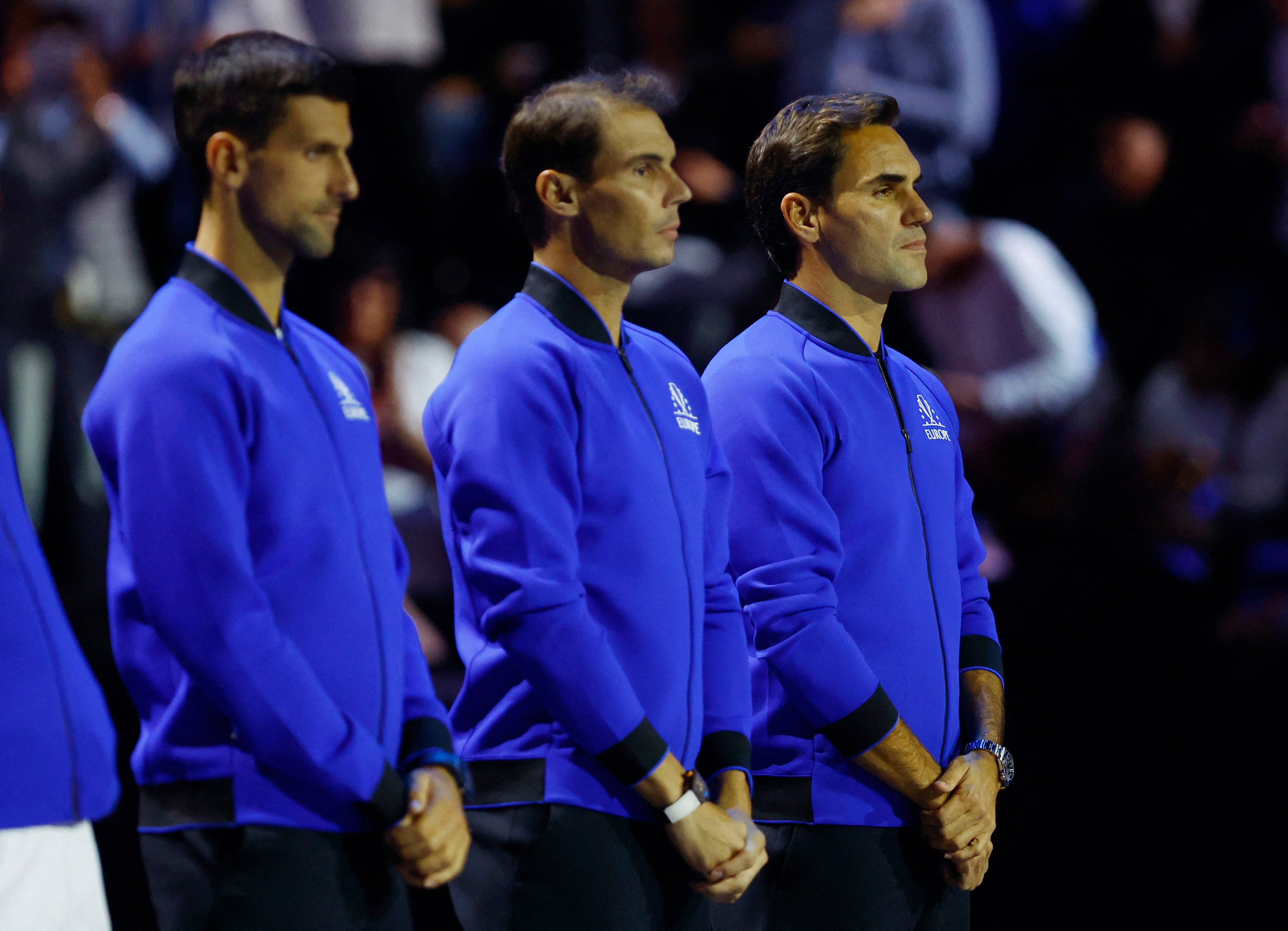 Federer, Nadal y Djokovic, juntos (Reuters/Andrew Boyers)