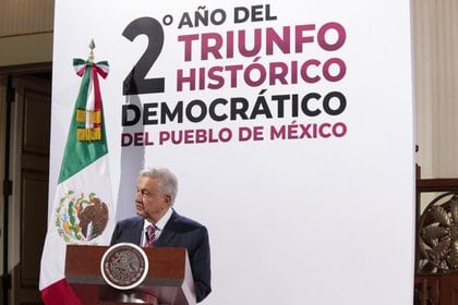 AMLO ofrece un informe de gobierno por motivo del segundo aniversario de su victoria en 2018 (Foto: Twitter@cuartodeprensa1)