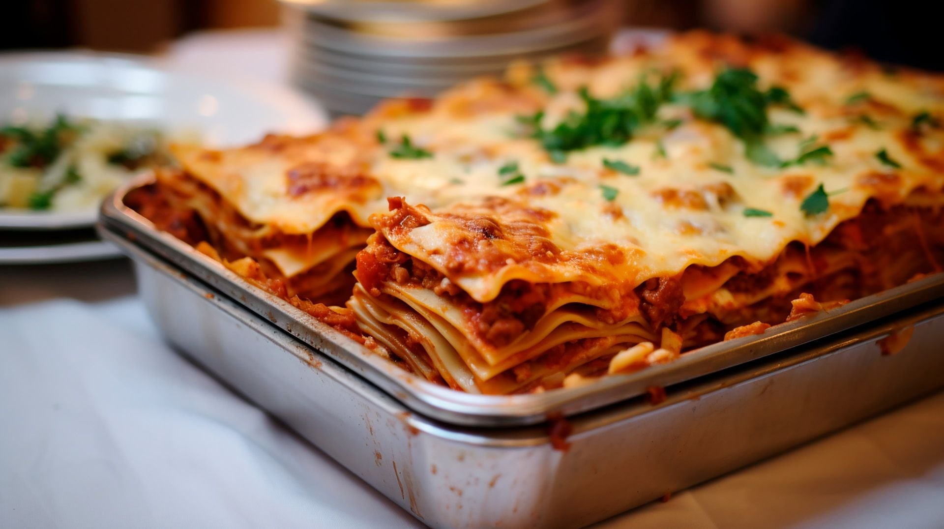 plato de lasagna , lasaña - visualesIA