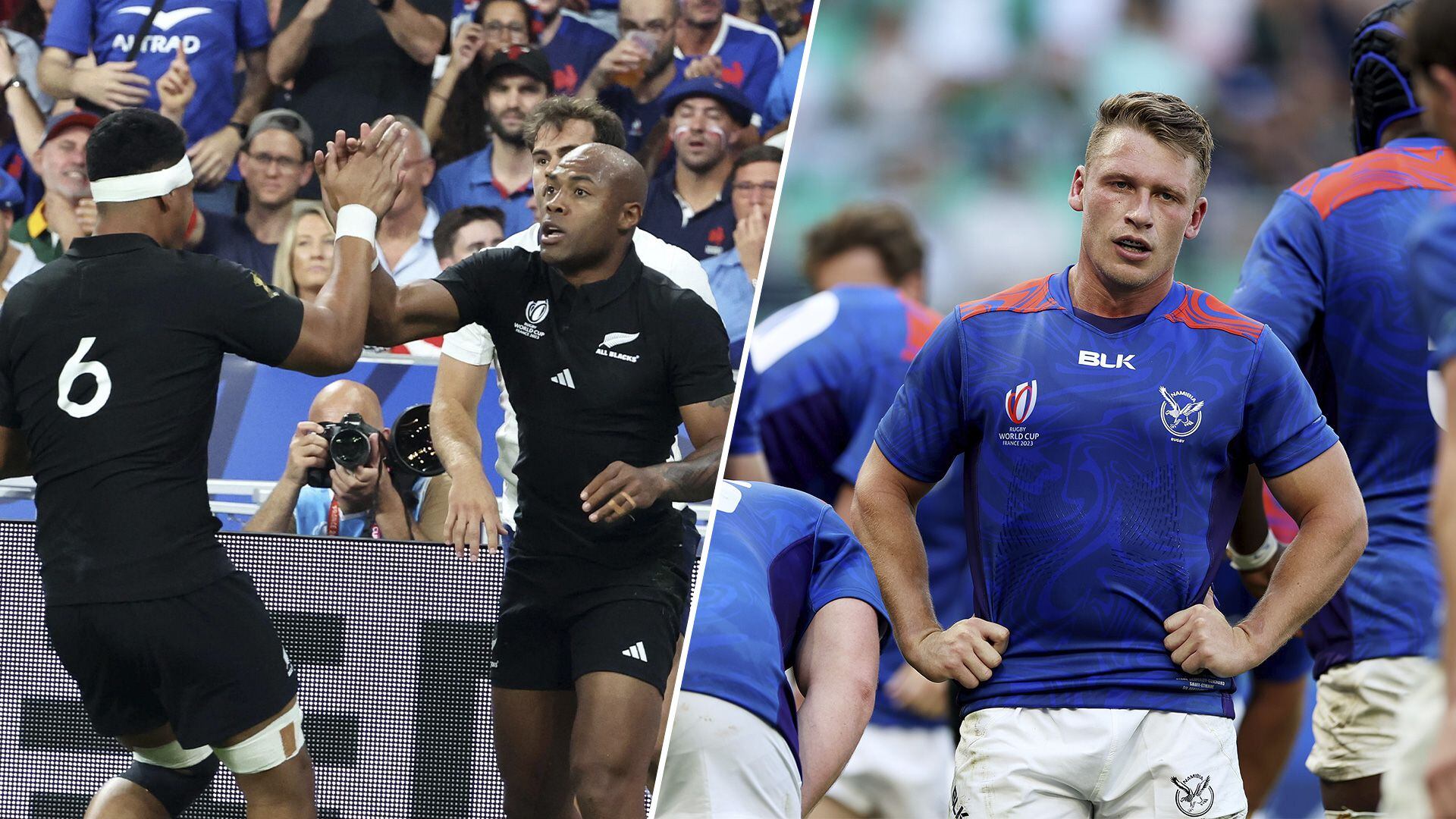 Nueva Zelanda enfrenta a Namibia en el Mundial de rugby