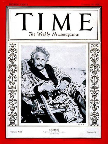 Albert Einstein, en la portada de la revista Time
