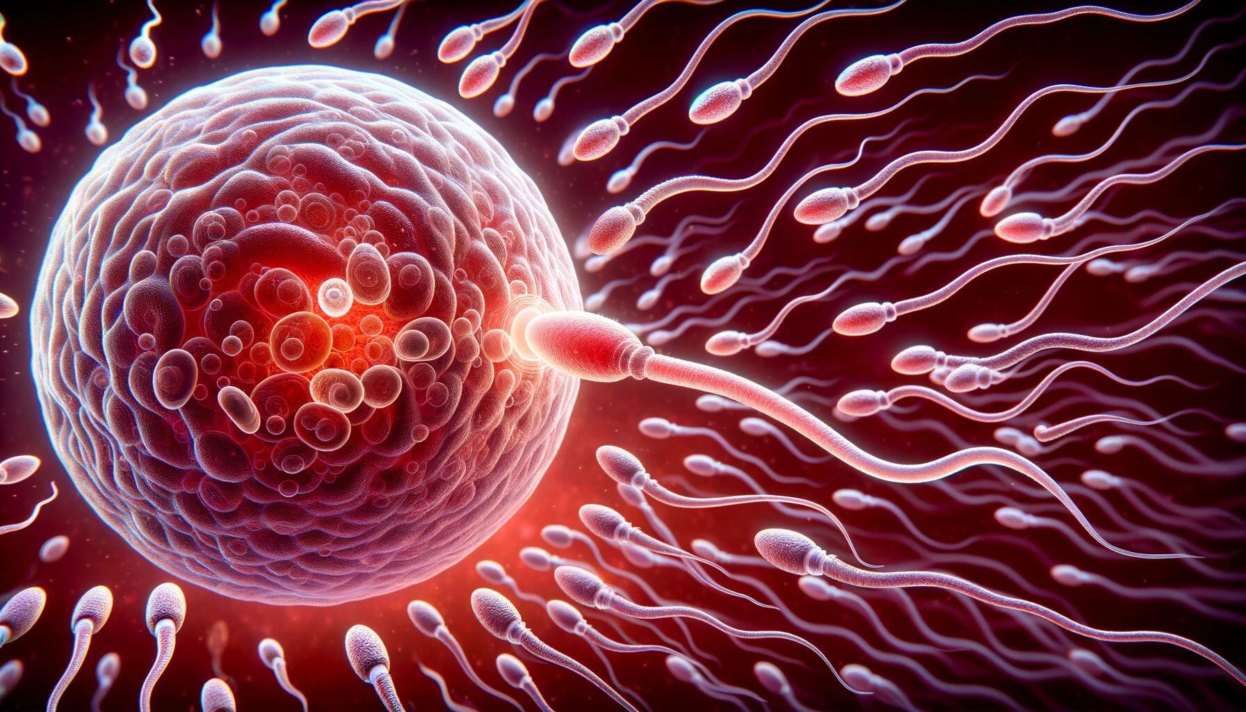 Un conjunto de espermatozoides yendo a fecundar un óvulo - (Imagen Ilustrativa Infobae)