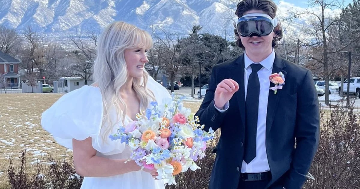 Si sono sposati indossando gli occhiali Apple Vision Pro e questa è stata la reazione indimenticabile della sposa