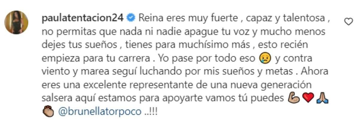 Paula Arias apoya a Brunella Torpoco. (Foto: Instagram)