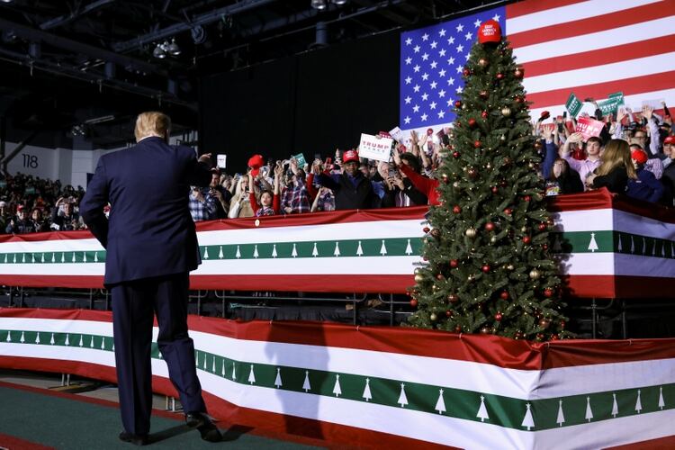 Trump, durante su acto de campaña. Foto: REUTERS/Leah Millis