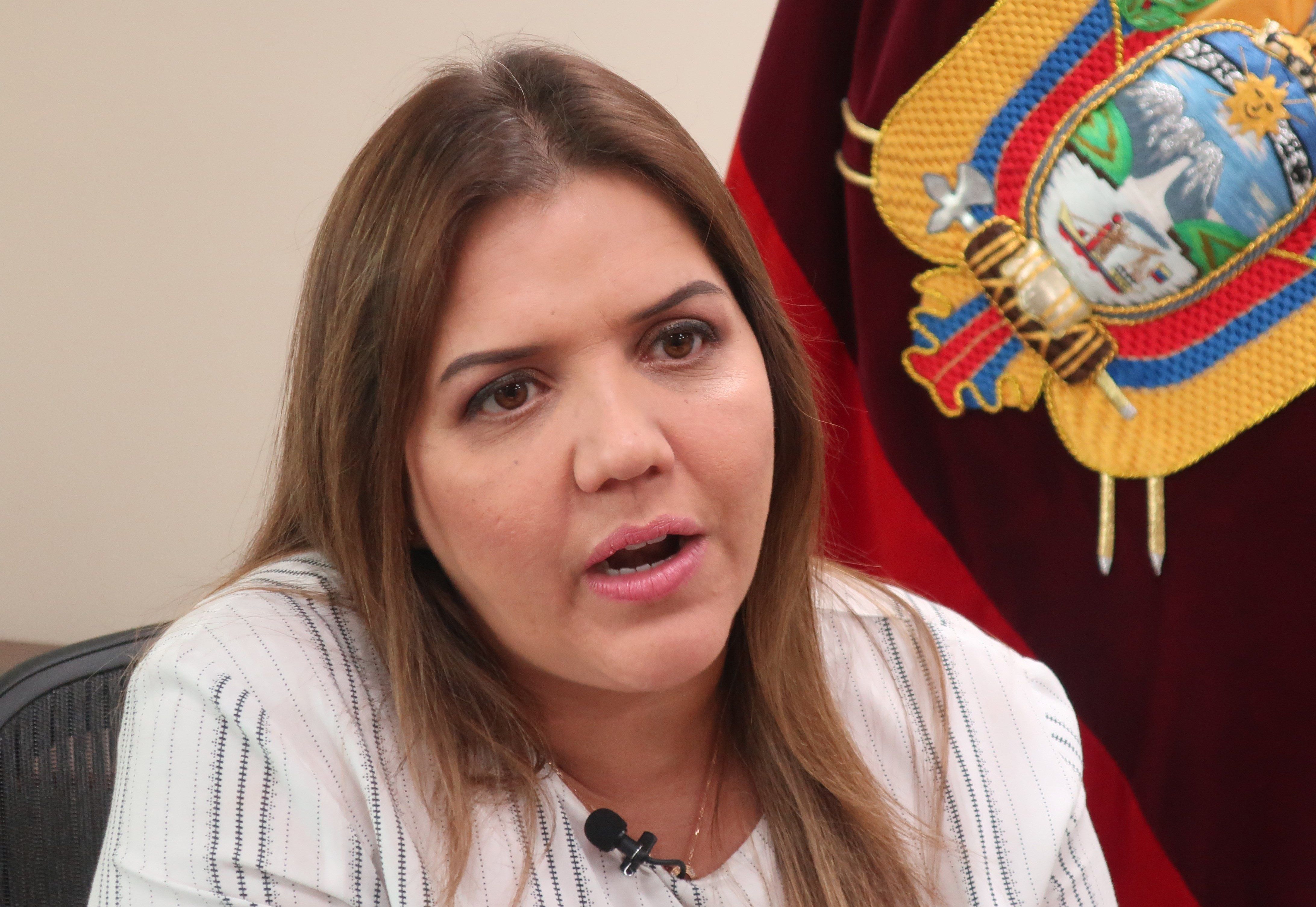 En la imagen, la exvicepresidenta de Ecuador, María Alejandra Vicuña. EFE/Juan Francisco Chávez/Archivo