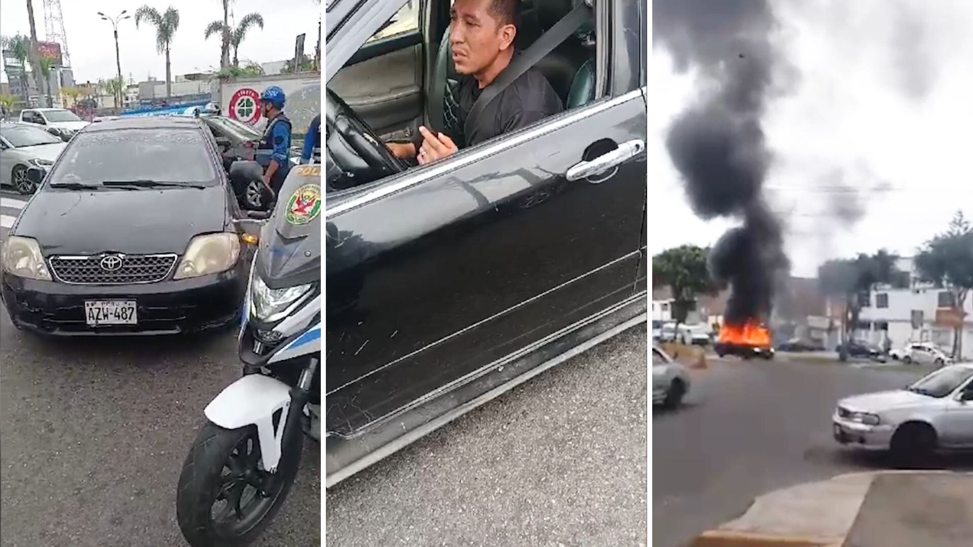 El conductor del vehículo intervenido mostró resistencia al internamiento de su automóvil y amenazó con incendiarlo. | Captura de video