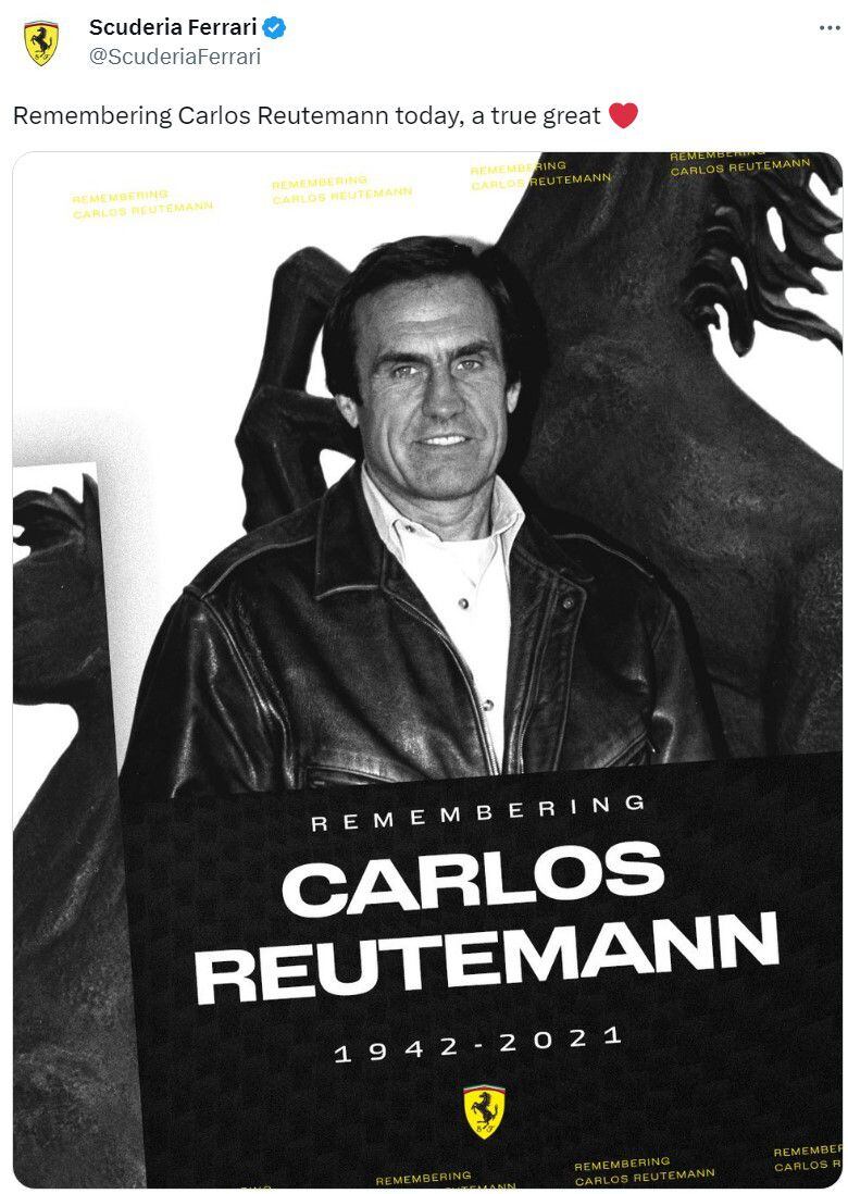 Posteo de Ferrari sobre Reutemann