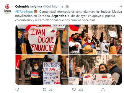 NEWIVN7LSNGA7O7L7FLTYCGX2A - Miles de colombianos en el exterior se unen a las manifestaciones