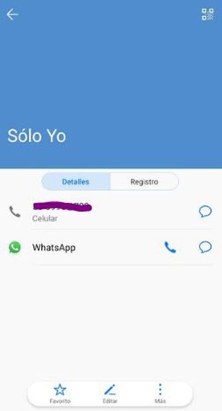 Crea el contacto con tu nombre y tu nÃºmero de contacto, donde enviarÃ¡s el mensaje por WhatsApp (Foto: captura de pantalla)