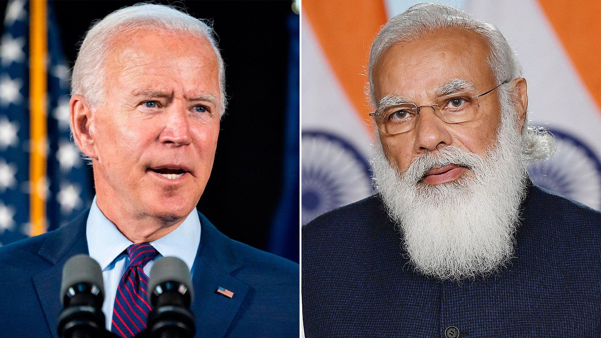 El presidente estadounidense Joe Biden y el primer ministro indio Narendra Modi