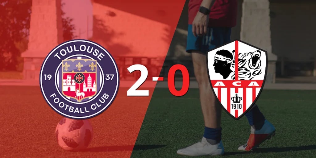 Toulouse le ganó con claridad a Ajaccio AC por 2 a 0