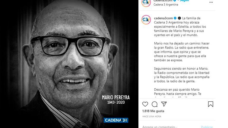 Murió el periodista Mario Pereyra por coronavirus
