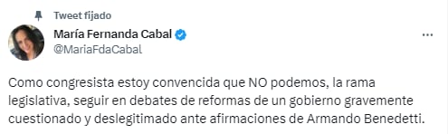 María Fernanda Cabal Twitter