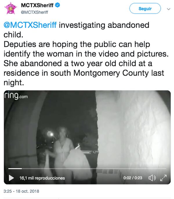 La Policía del Condado de Montgomery publicó el video en su cuenta de Facebook pidiendo ayuda a la ciudadanía para identificar a la mujer