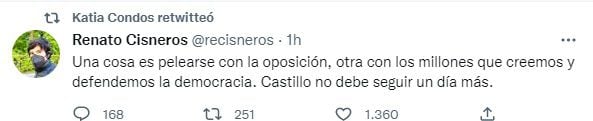 Renato Cisneros. Twitter