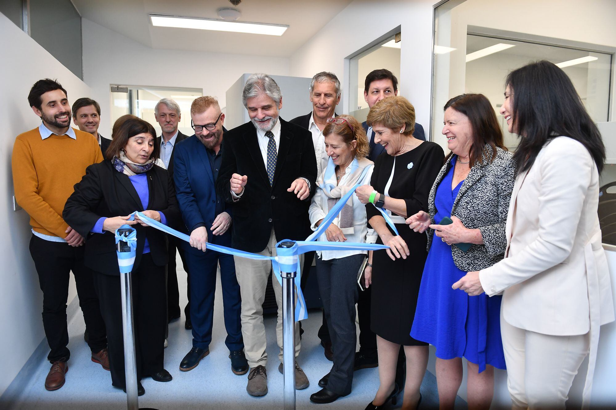 El ministro de Ciencia y Tecnología, Daniel Filmus, la presidenta del Conicet Ana Franchi, junto al doctor Gabriel Rabinovich, y al Presidente de la Agencia Nacional de Promoción de la Investigación, el Desarrollo Tecnológico y la Innovación, Fernando Peirano  (Maximiliano Luna)