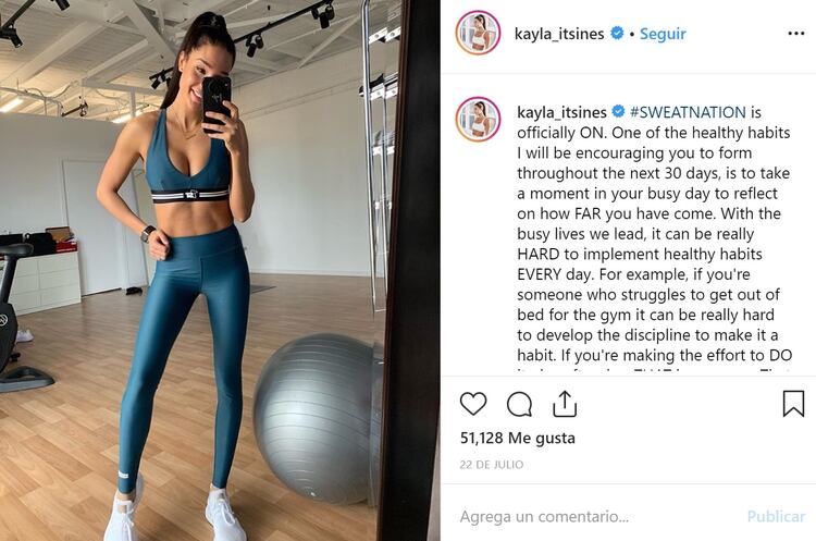 La influencer fitness tiene una exitosa aplicación de ejercicios (Foto: Instagram)