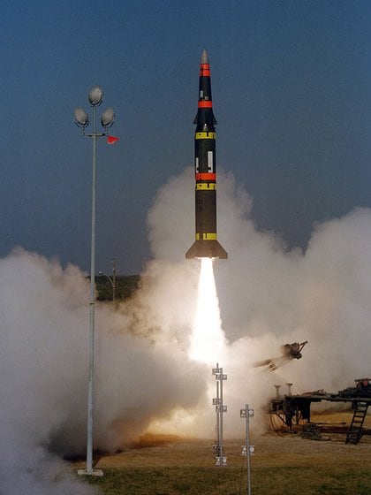 El misil nuclear estadounidense de alcance medio Pershing II, que fue retirado de servicio en el marco del tratado INF