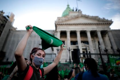 Durante toda la jornada habrá militantes "verdes" y "celestes" en la puerta del Congreso (EFE/Juan Ignacio Roncoroni/Archivo) 
