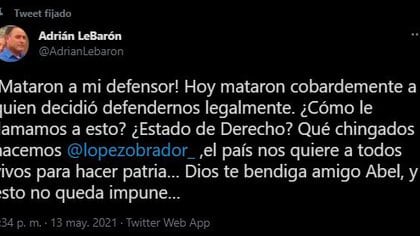 Adrián LeBarón le solicitó a AMLO no dejar impune el crimen (Foto: Twitter/@AdrianLebaron)