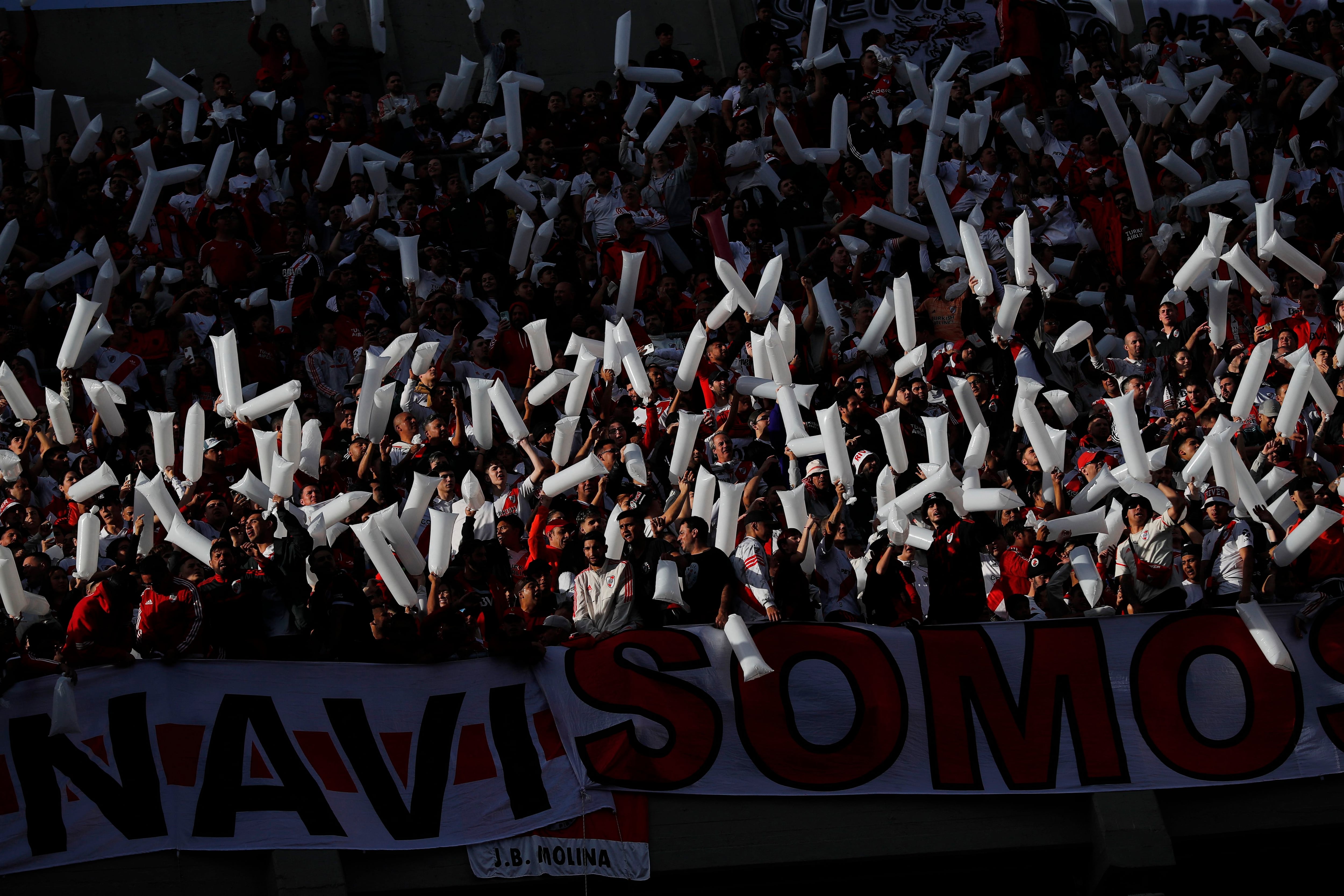 Soccer Football - Primera Division - River Plate v Boca Juniors - Estadio El Monumental, Buenos Aires, Argentina - May 7, 2023 River Plate fans inside the stadium before the match REUTERS/Agustin Marcarian