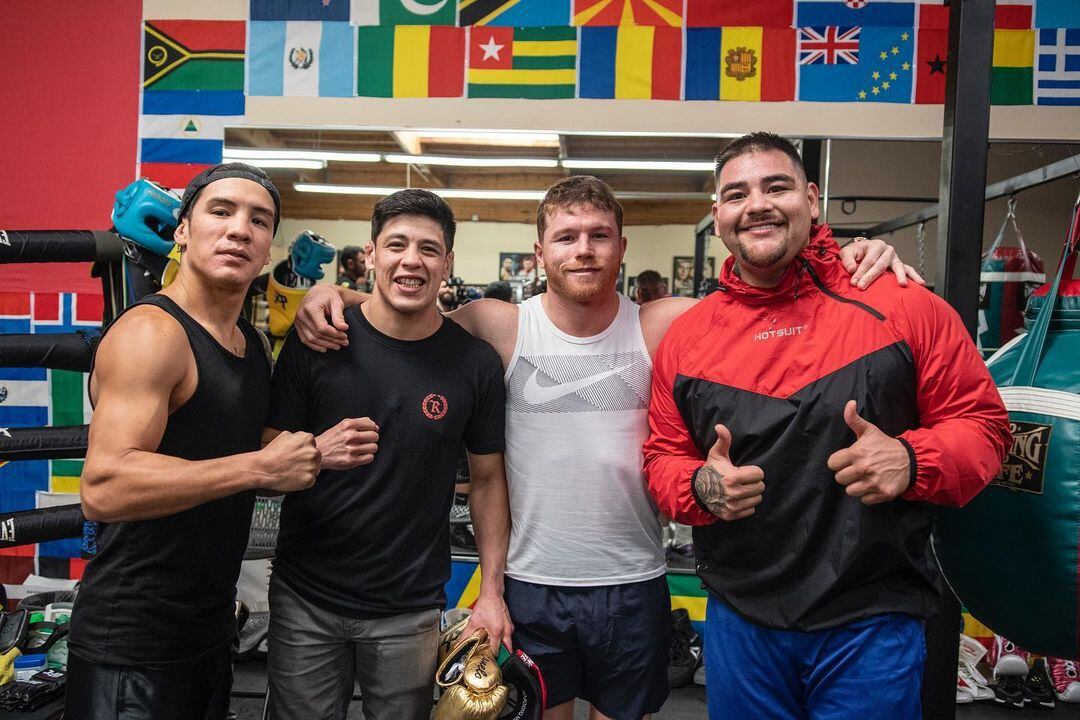 Canelo Álvarez y Brandon Moreno (Foto: Instagram@theassassinbaby)