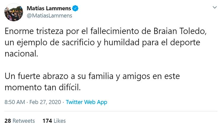 El ministro de Turismo y Deportes Matías Lammens