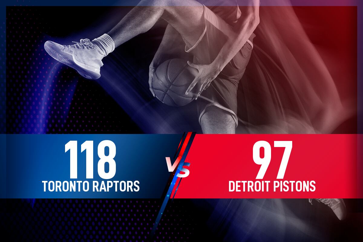 Toronto Raptors - Detroit Pistons: Resultado, resumen y estadísticas en directo del partido de la NBA