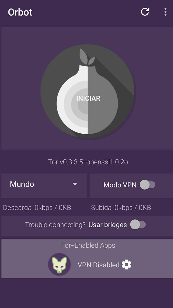 Para poder usar el navegador, es necesario descargar la app Orbot Proxy
