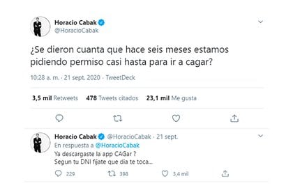 Los mensajes de Cabak que generaron polémica en Twitter