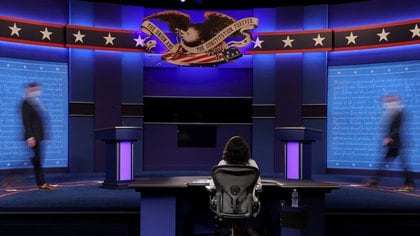 Escenario del segundo y último debate presidencial.  Foto: REUTERS / Jonathan Ernst  