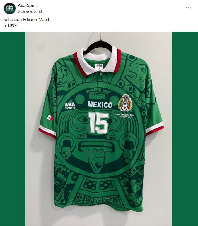 1998年のフランスワールドカップでメキシコを代表するユニフォームを手